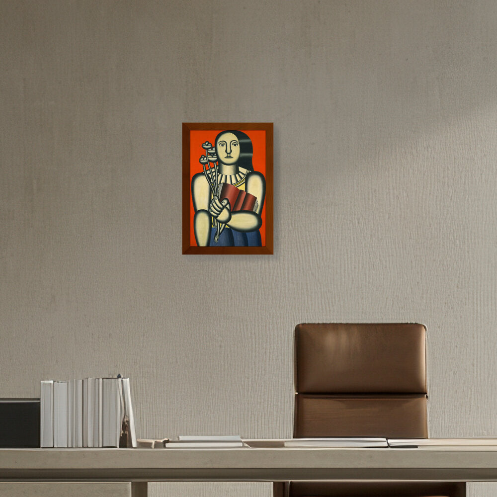 Woman With A Book - Framed Canvas