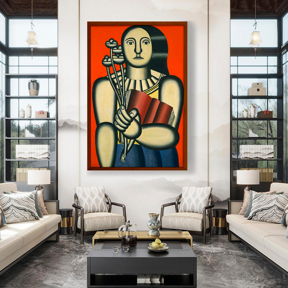 Woman With A Book - Framed Canvas