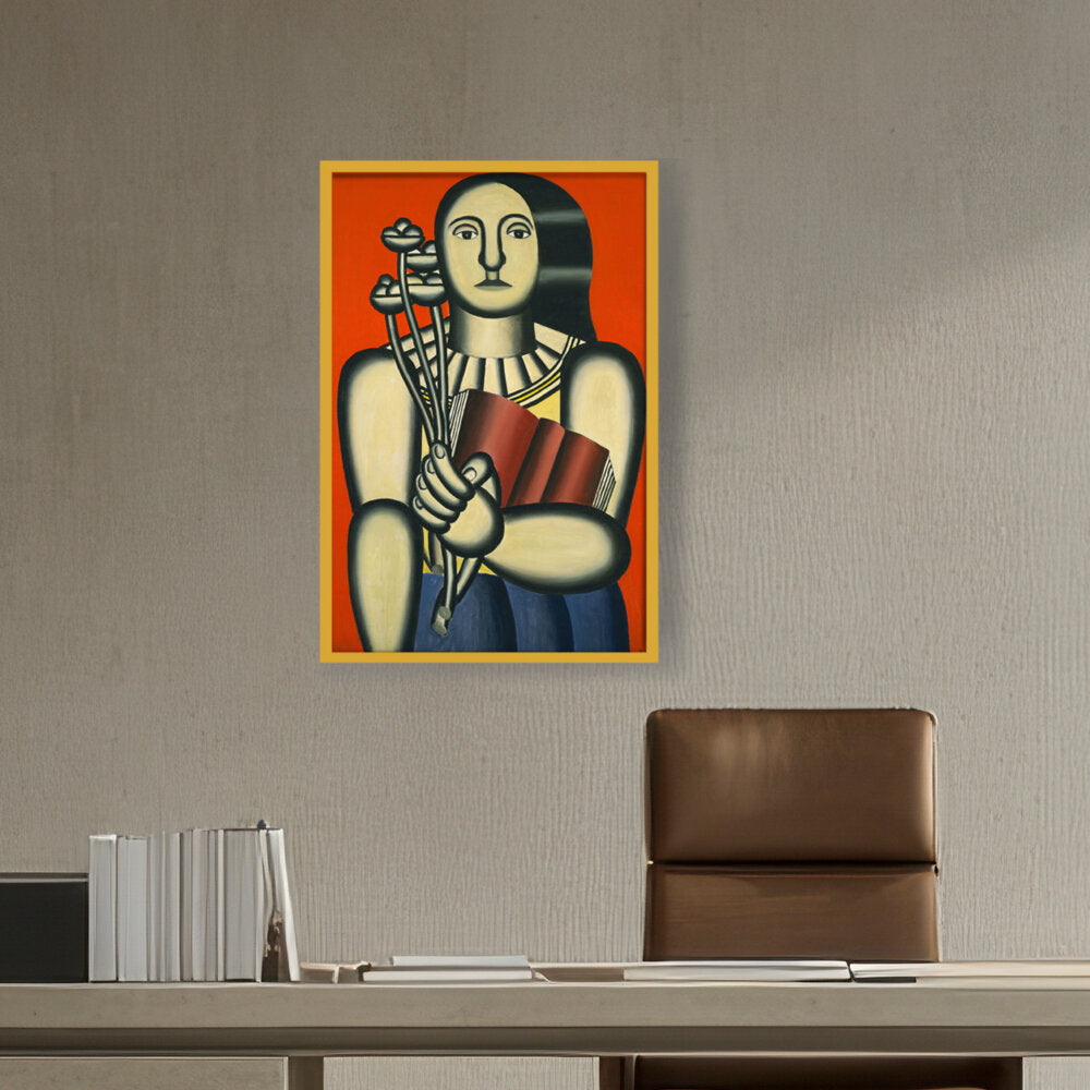 Woman With A Book - Framed Canvas