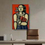 Abstract - Moderen - Woman With A Book - Wall Canvas