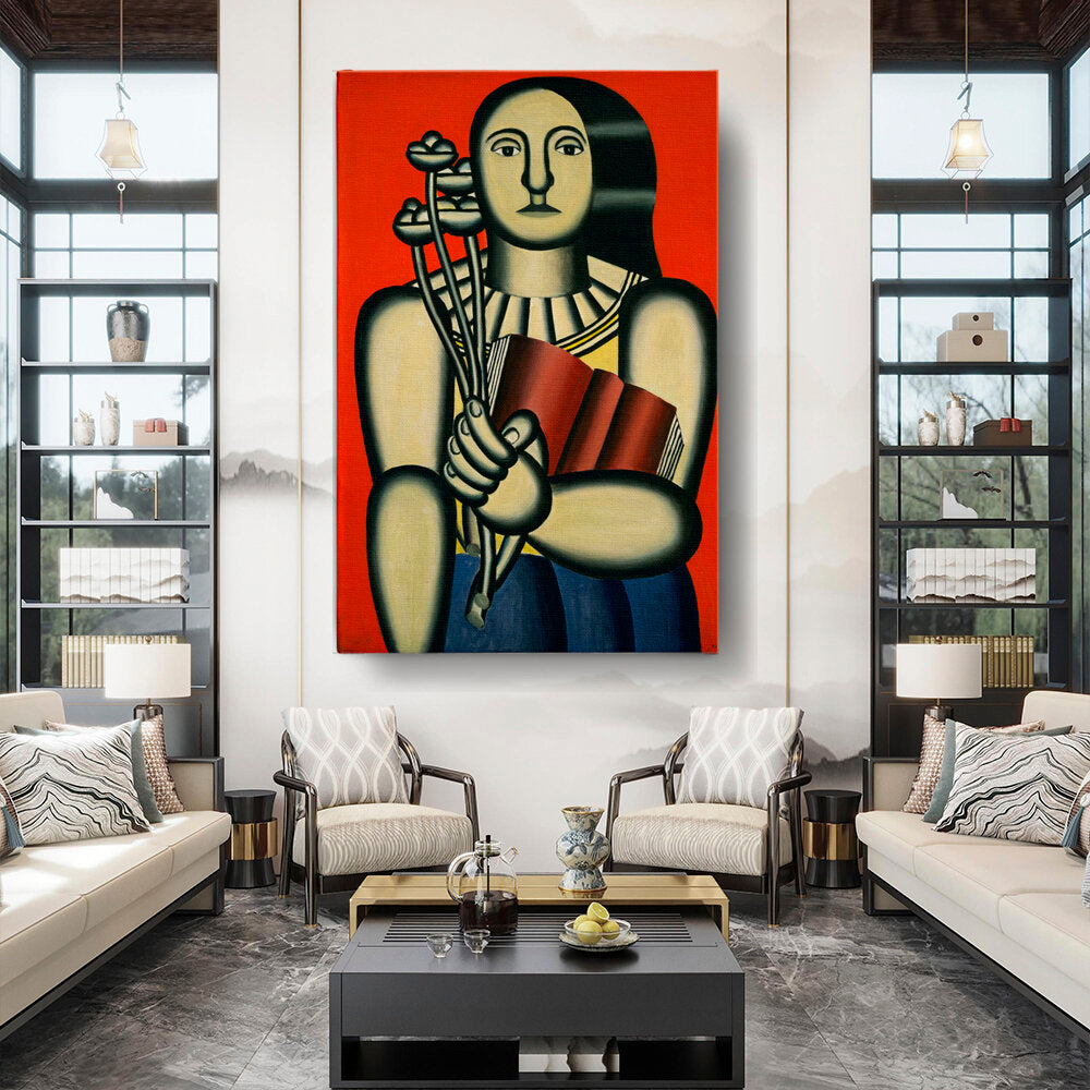 Woman With A Book - Wall Canvas