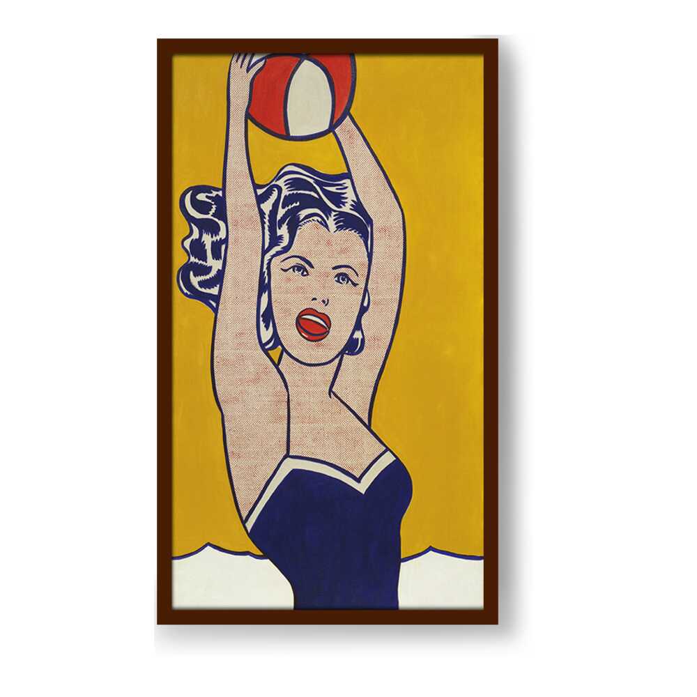 Girl With Ball - Framed Canvas