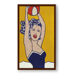 Girl With Ball - Framed Canvas