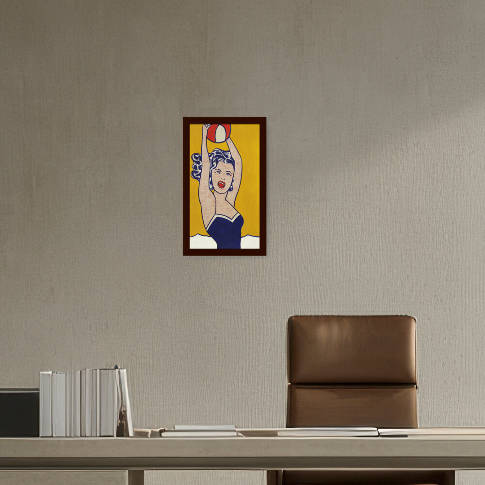 Girl With Ball - Framed Canvas