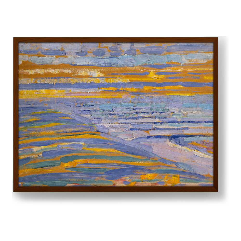 View From The Dunes With Beach - Framed Canvas