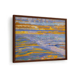 View From The Dunes With Beach - Framed Canvas