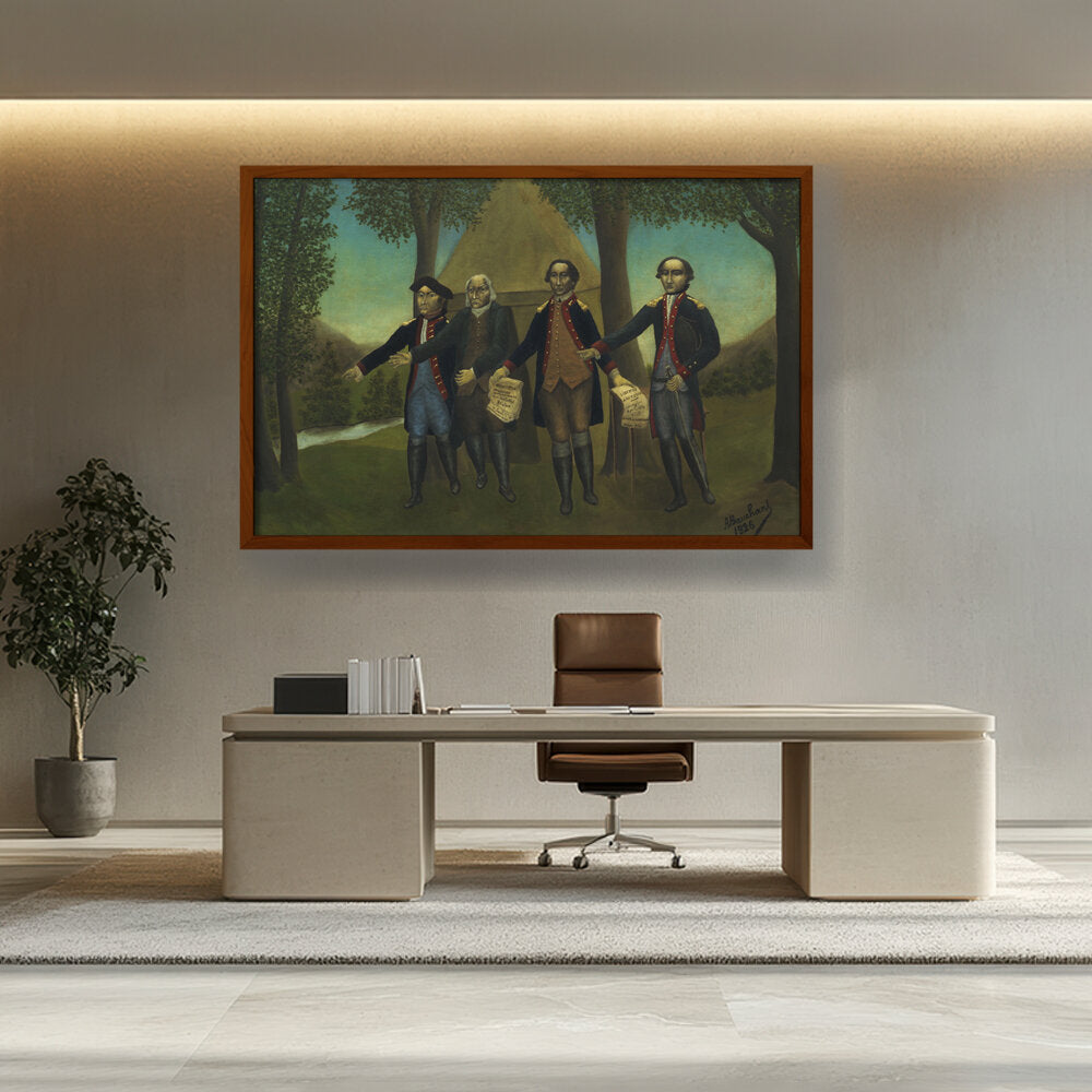 The Proclamation Of America - Framed Canvas