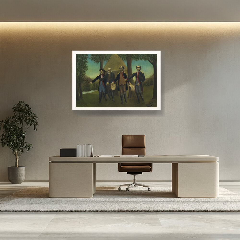 The Proclamation Of America - Framed Canvas