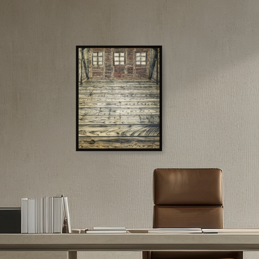 Wooden Room - Framed Canvas