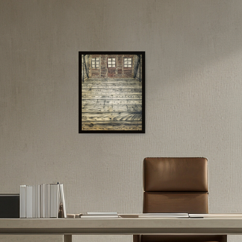 Wooden Room - Framed Canvas