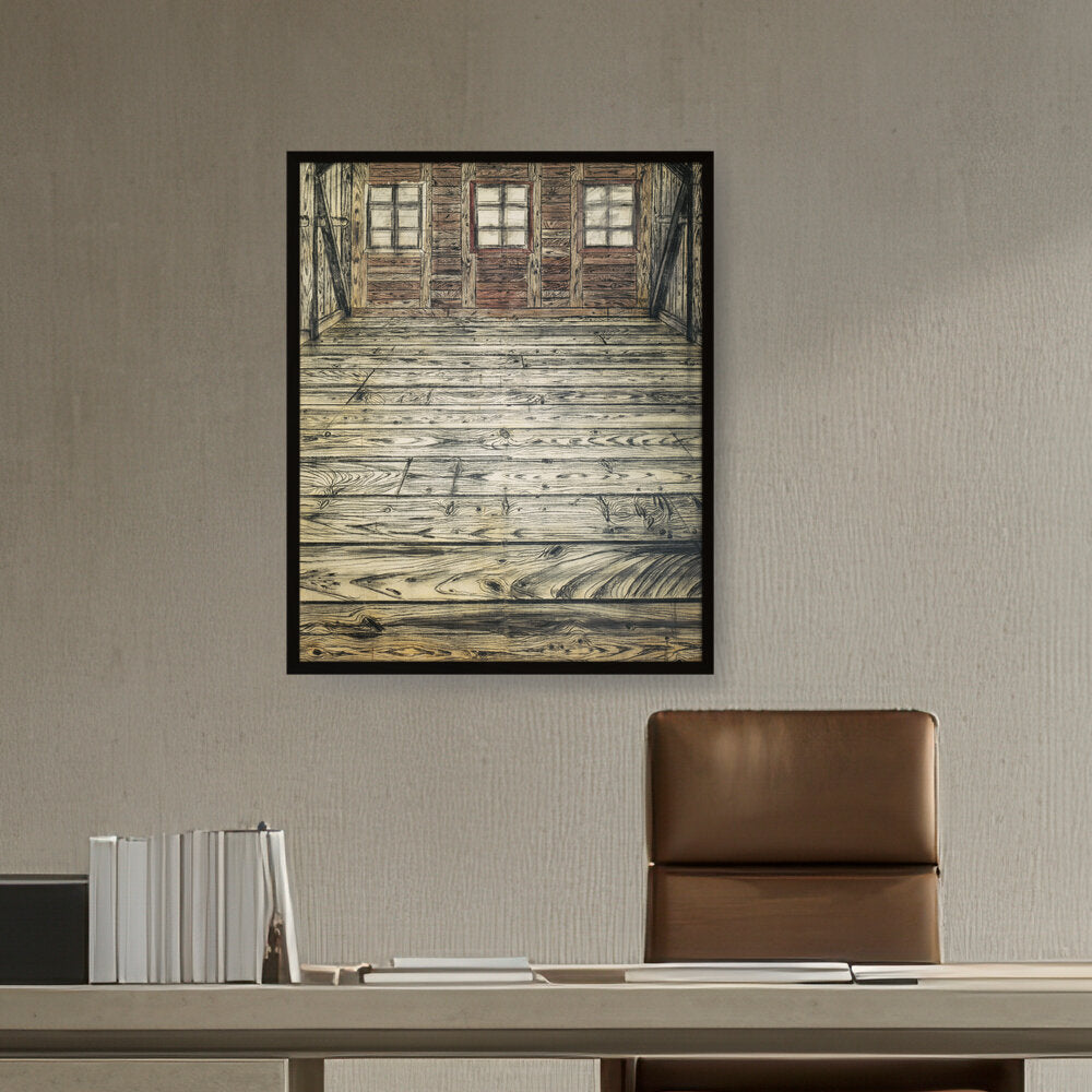 Wooden Room - Framed Canvas