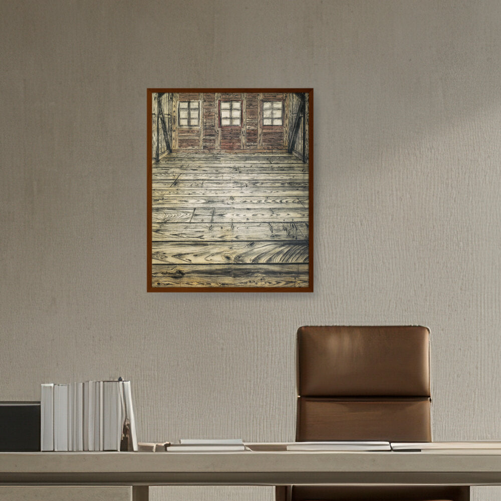 Wooden Room - Framed Canvas