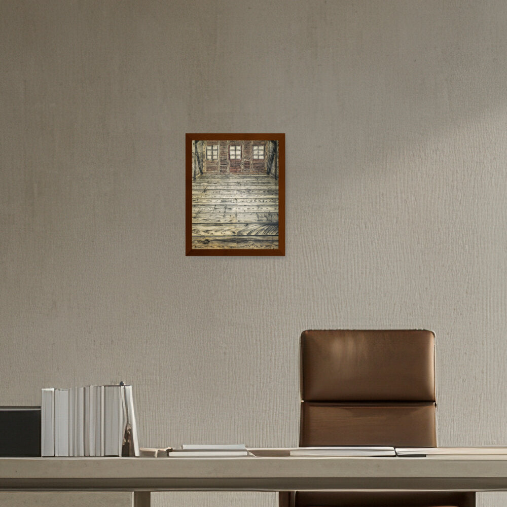 Wooden Room - Framed Canvas