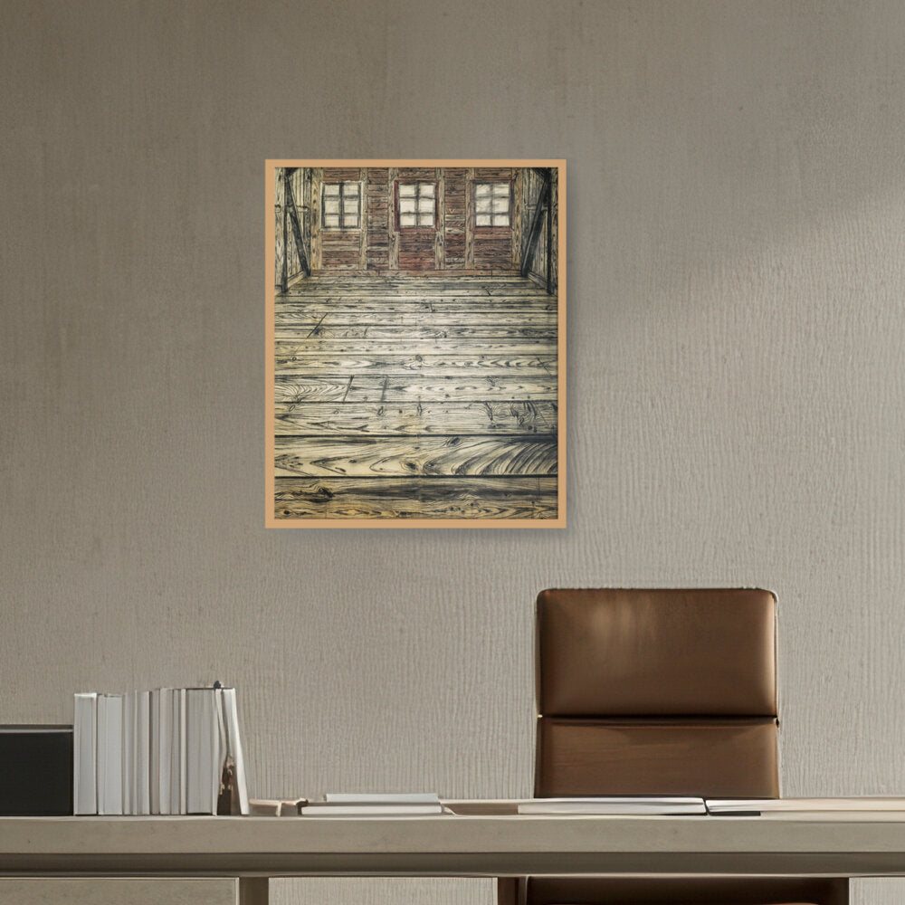 Wooden Room - Framed Canvas