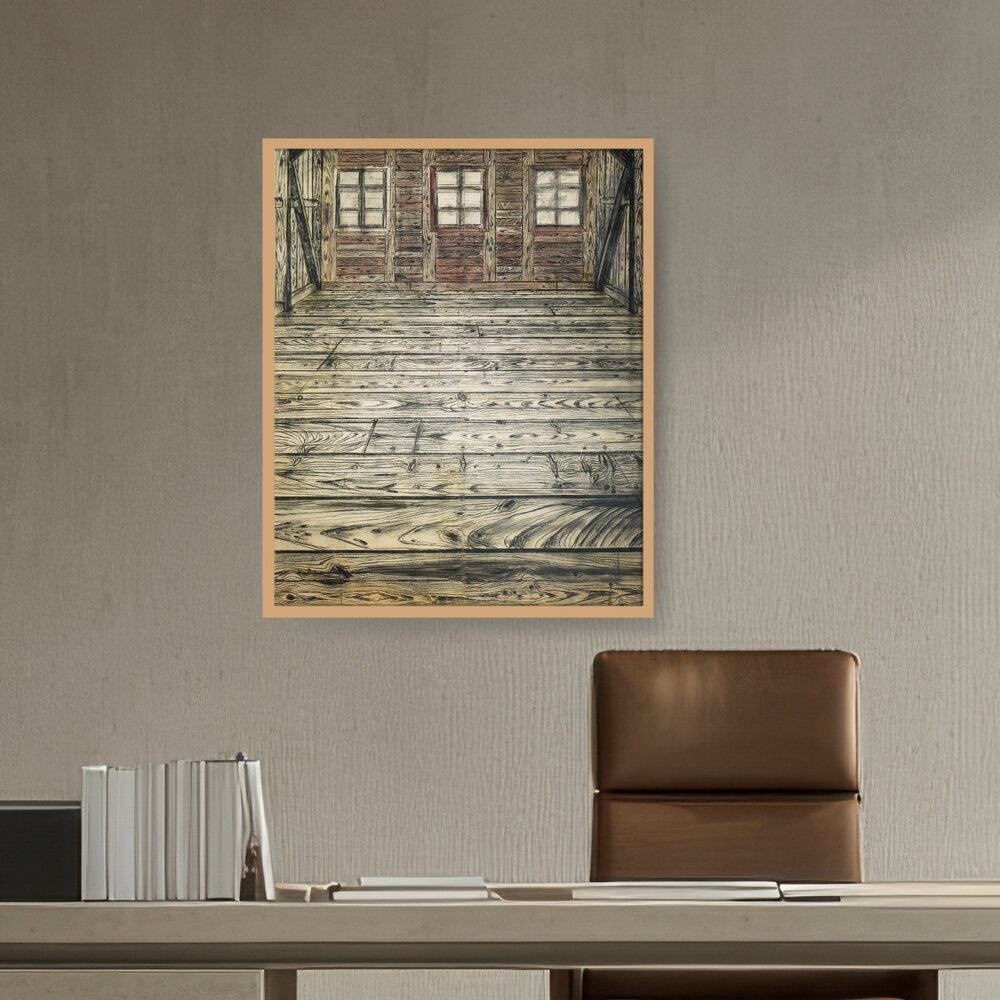 Wooden Room - Framed Canvas
