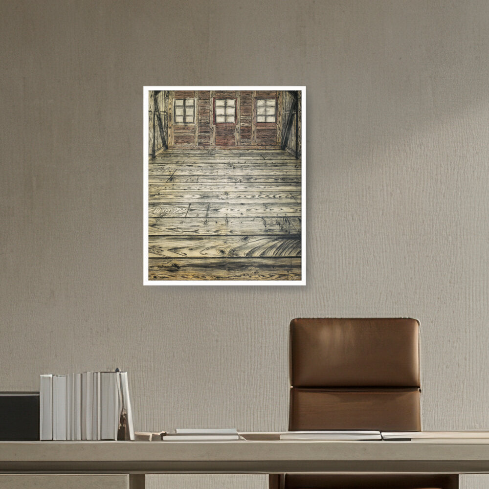 Wooden Room - Framed Canvas