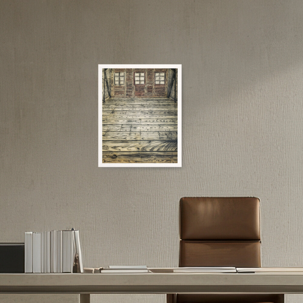 Wooden Room - Framed Canvas