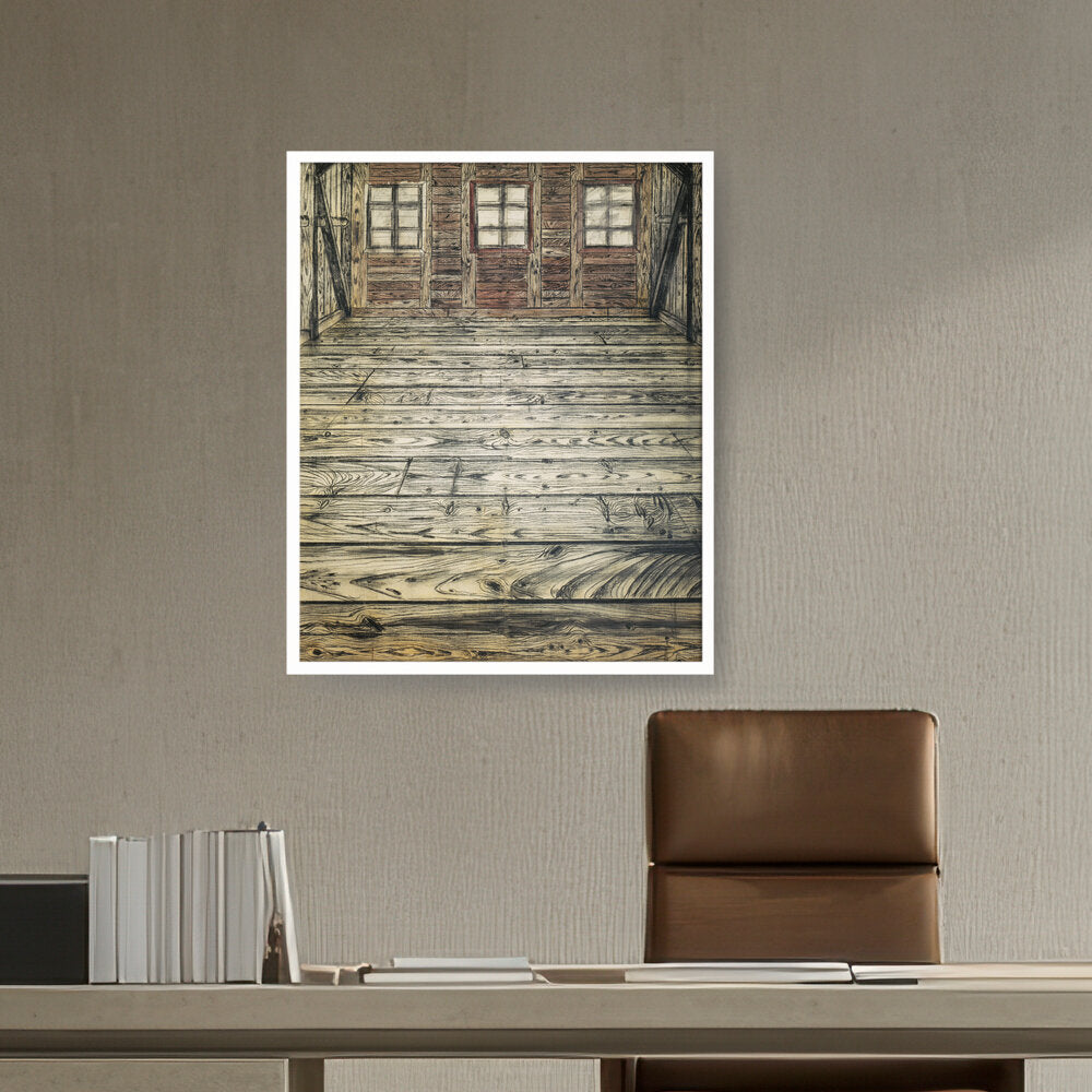 Wooden Room - Framed Canvas