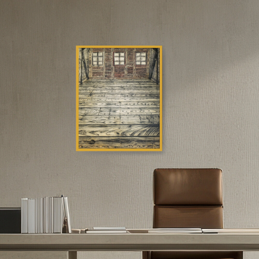 Wooden Room - Framed Canvas