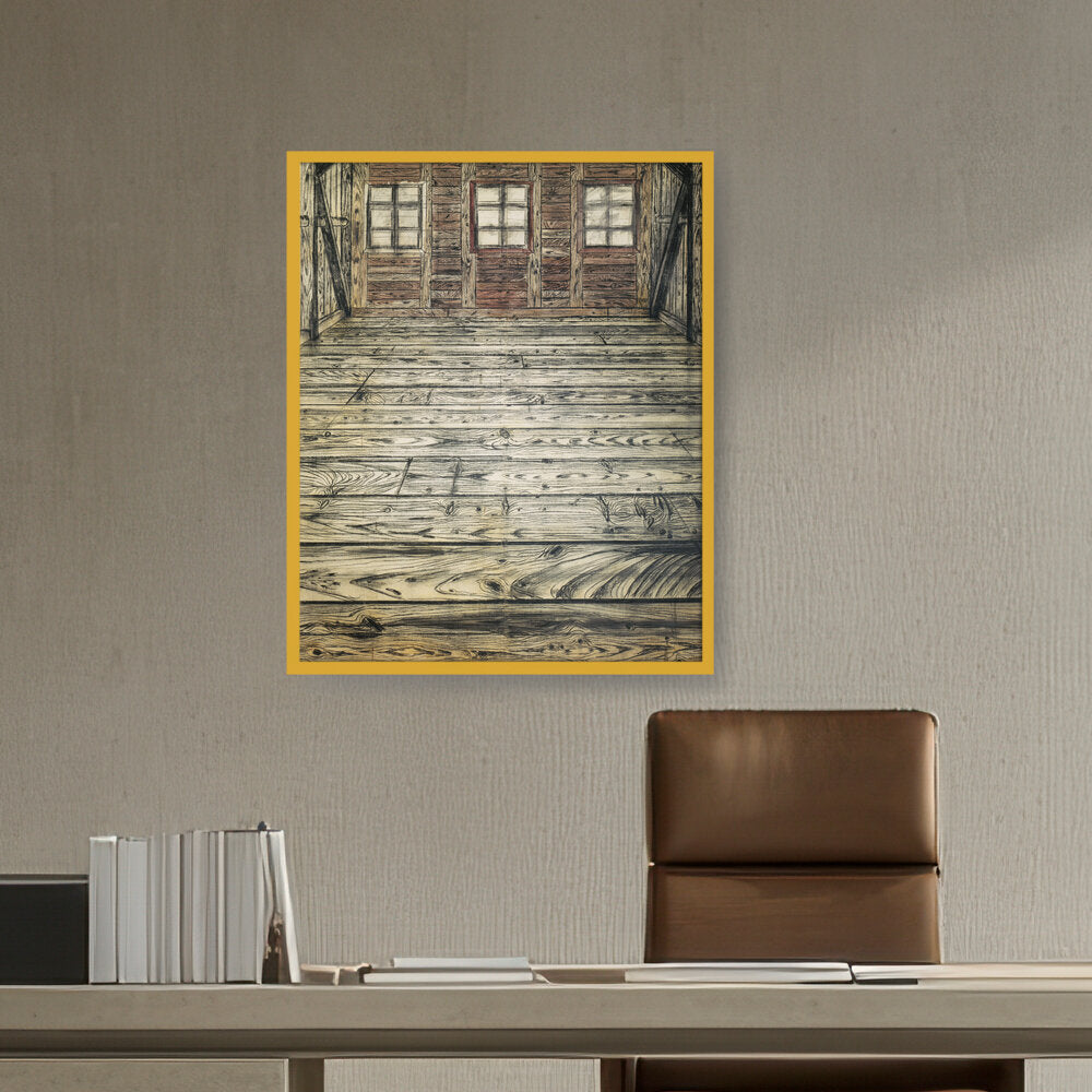 Wooden Room - Framed Canvas