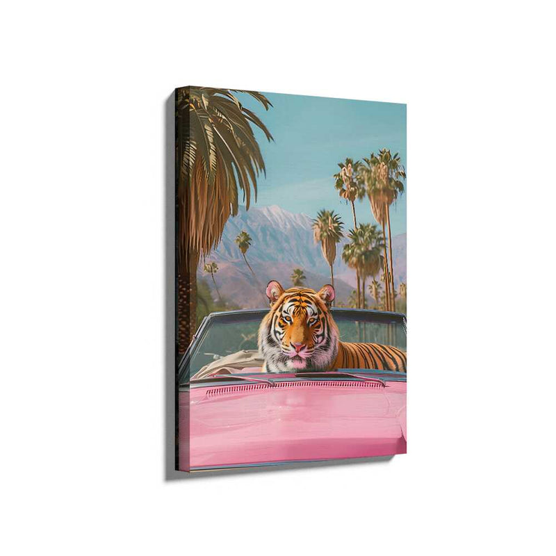 Picasoul - Picasoul Curated - Tiger In A Pink Convertible - Wall Decor