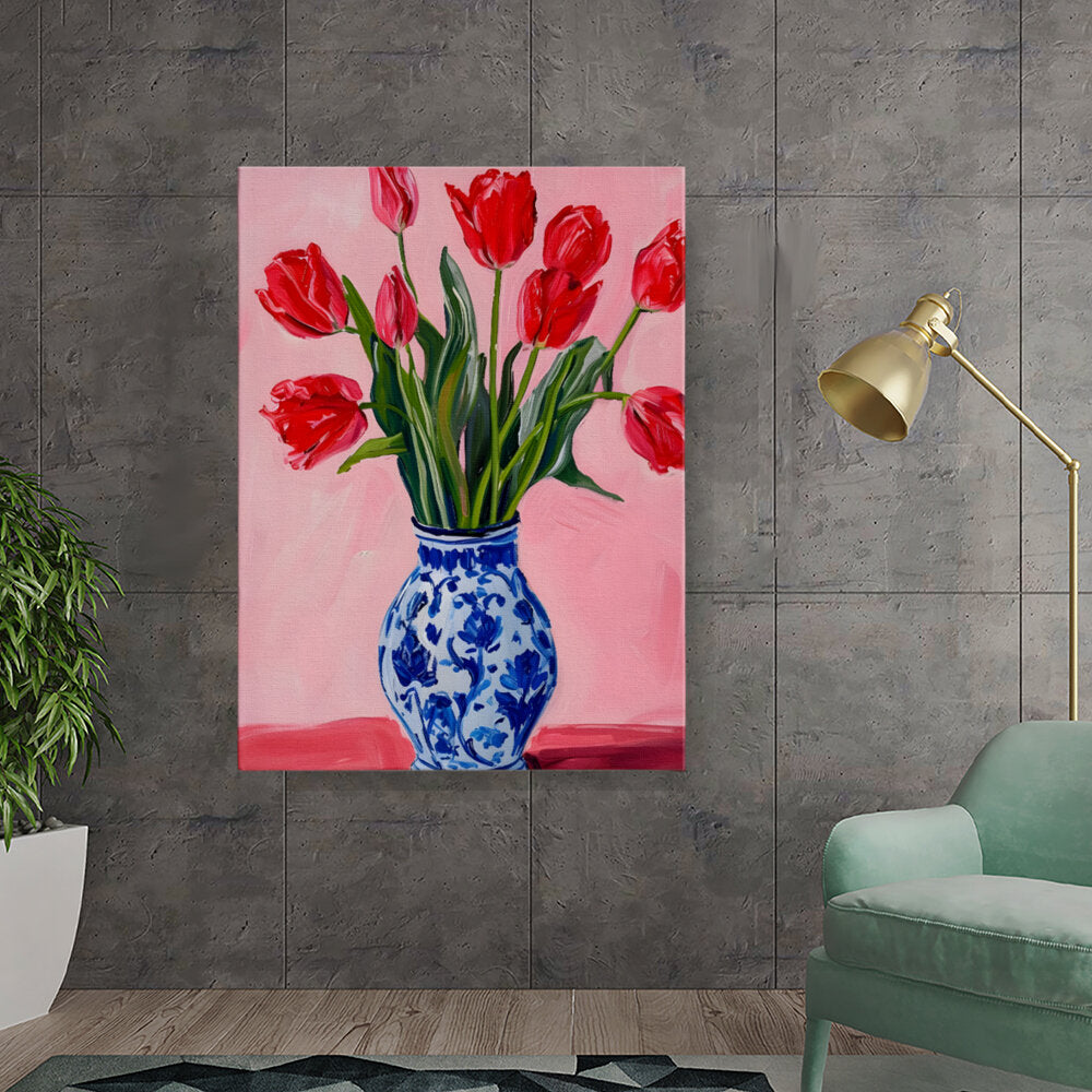 Vibrant Tulips In A Vase
