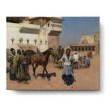 Marketplace Scene With Horse - Wall Canvas