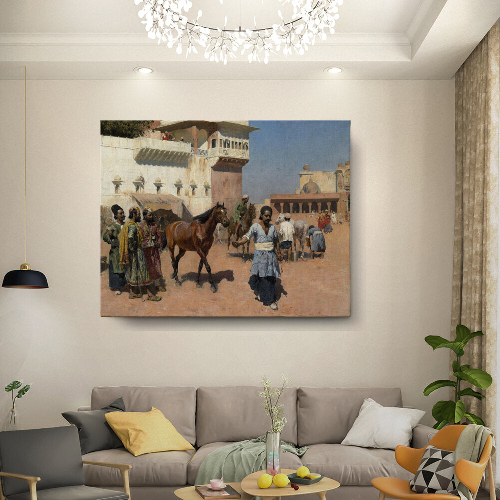 Marketplace Scene With Horse