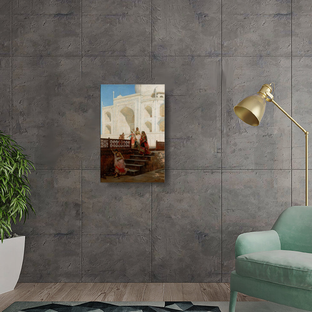Women At The Taj Mahal - Wall Canvas