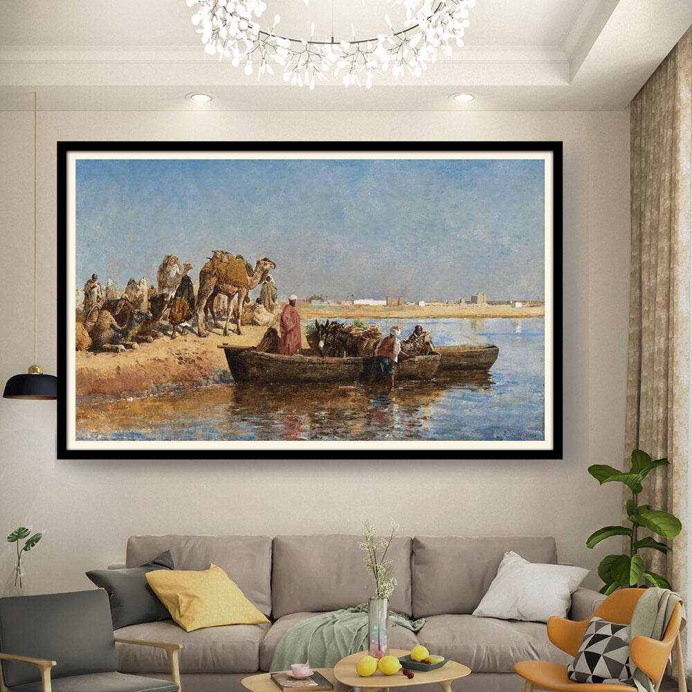 Kiran - Valipa - Desert Life At The River - Framed Wall Art