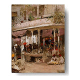 A Vibrant Bazaar Scene - Wall Canvas