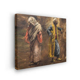 Men And Women In Traditional Attire - Wall Canvas