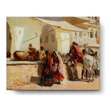 Village Market Scene - Wall Canvas
