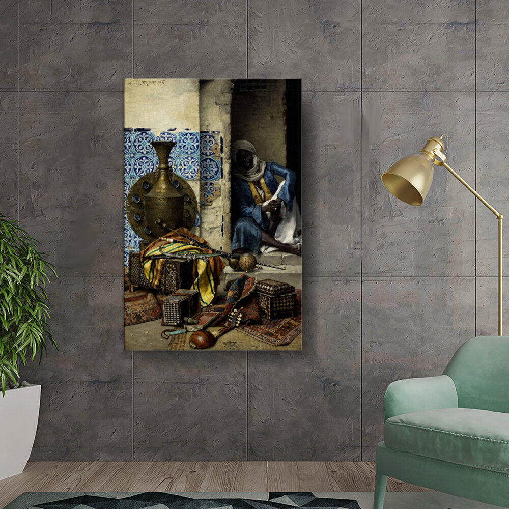 Resting Musician In A Courtyard