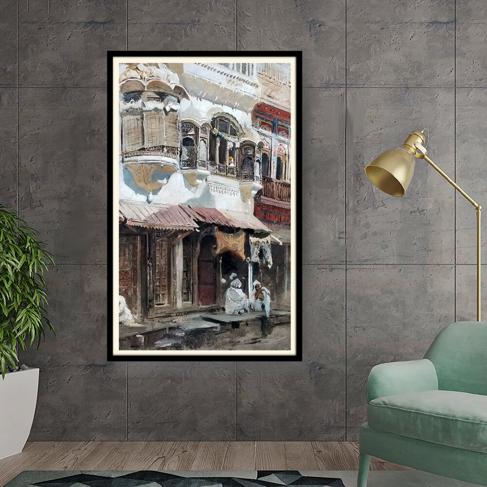 Kiran - Valipa - Traditional Street Scene - Framed Wall Art