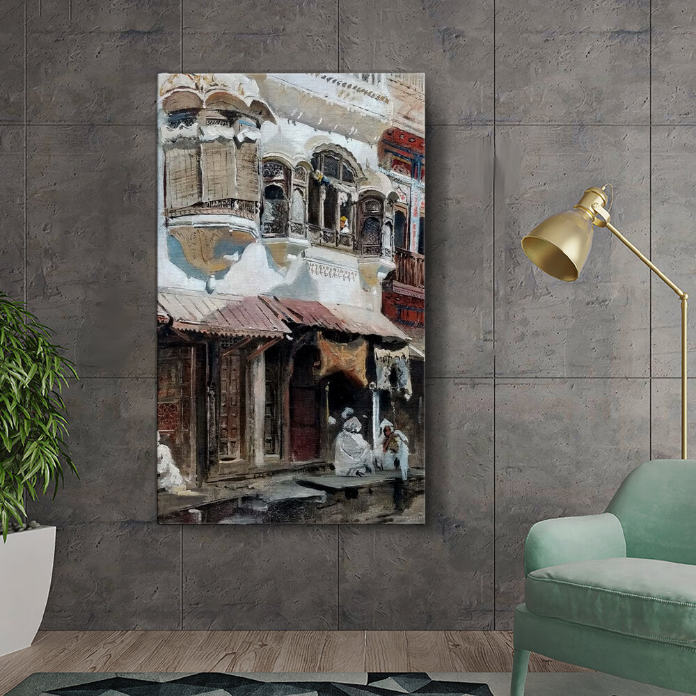Kiran - Valipa - Traditional Street Scene - Wall Canvas
