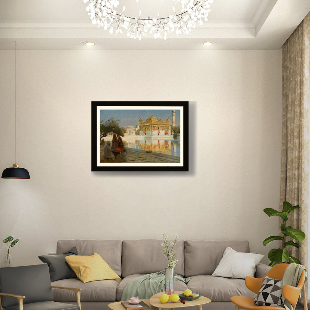 Serenity At The Golden Temple - Framed Wall Art