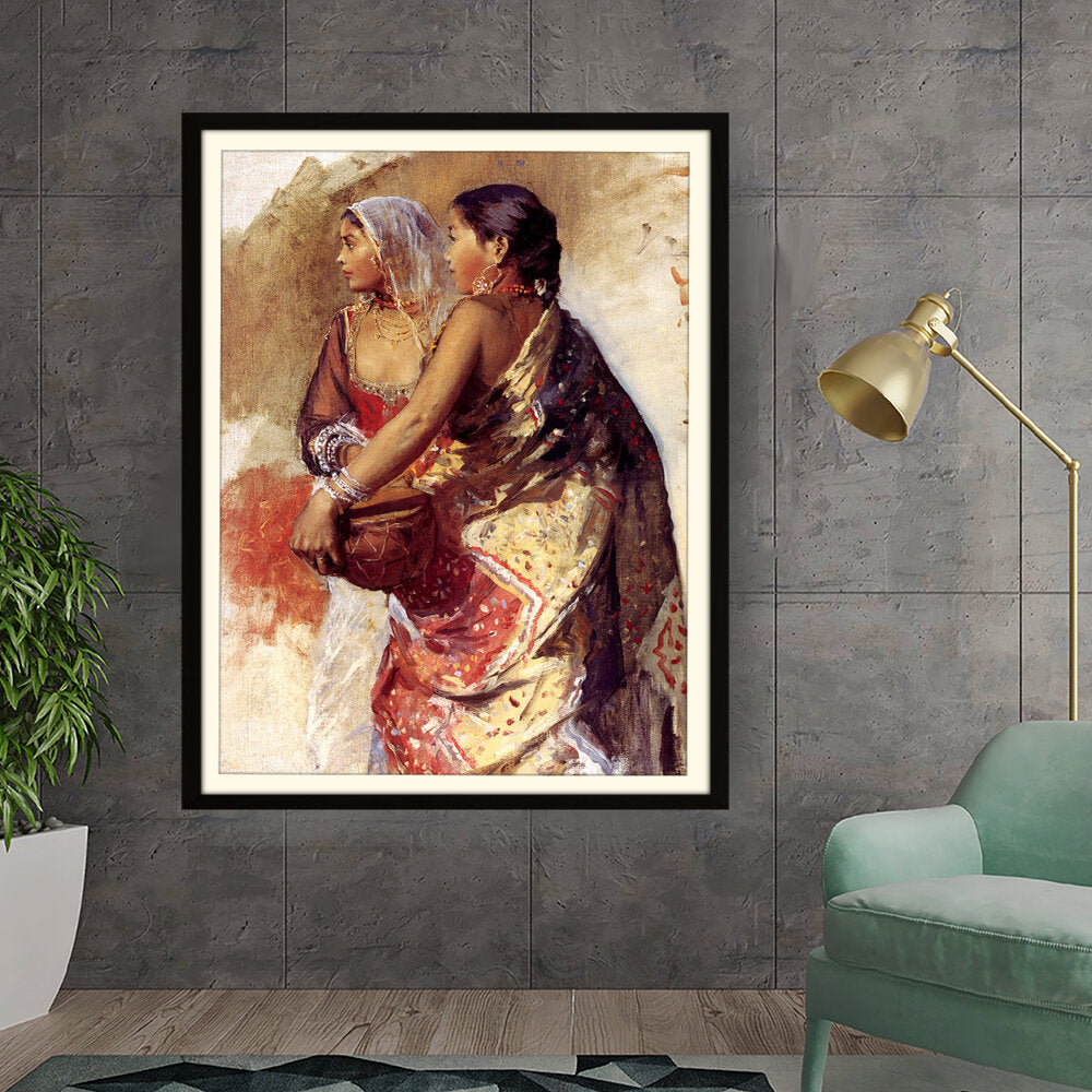 Kiran - Valipa - Women In Traditional Attire - Framed Wall Art