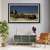 Camel Caravan Resting - Framed Wall Art