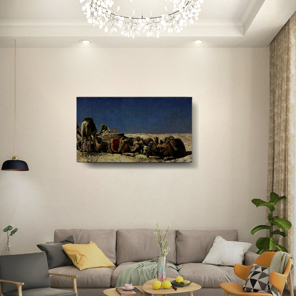 Camel Caravan Resting - Wall Canvas