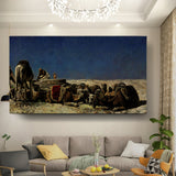 Kiran - Valipa - Camel Caravan Resting - Wall Canvas