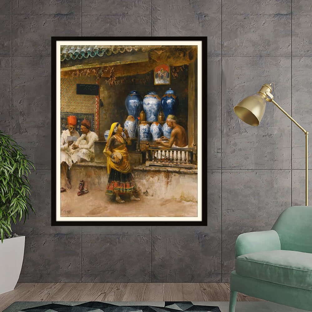 Kiran - Valipa - Market Scene - Framed Wall Art