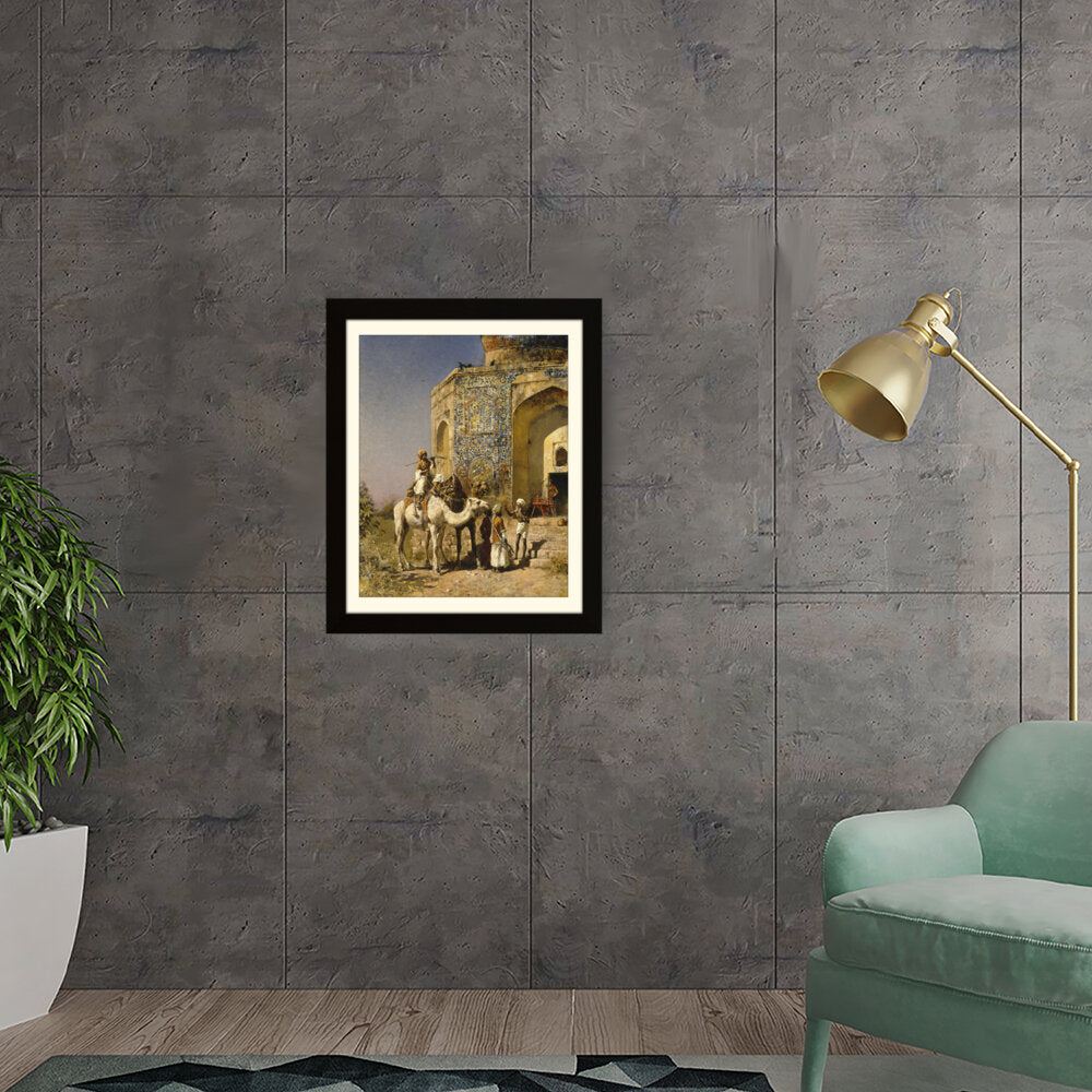 Camel Caravan At The Historical Site - Framed Wall Art