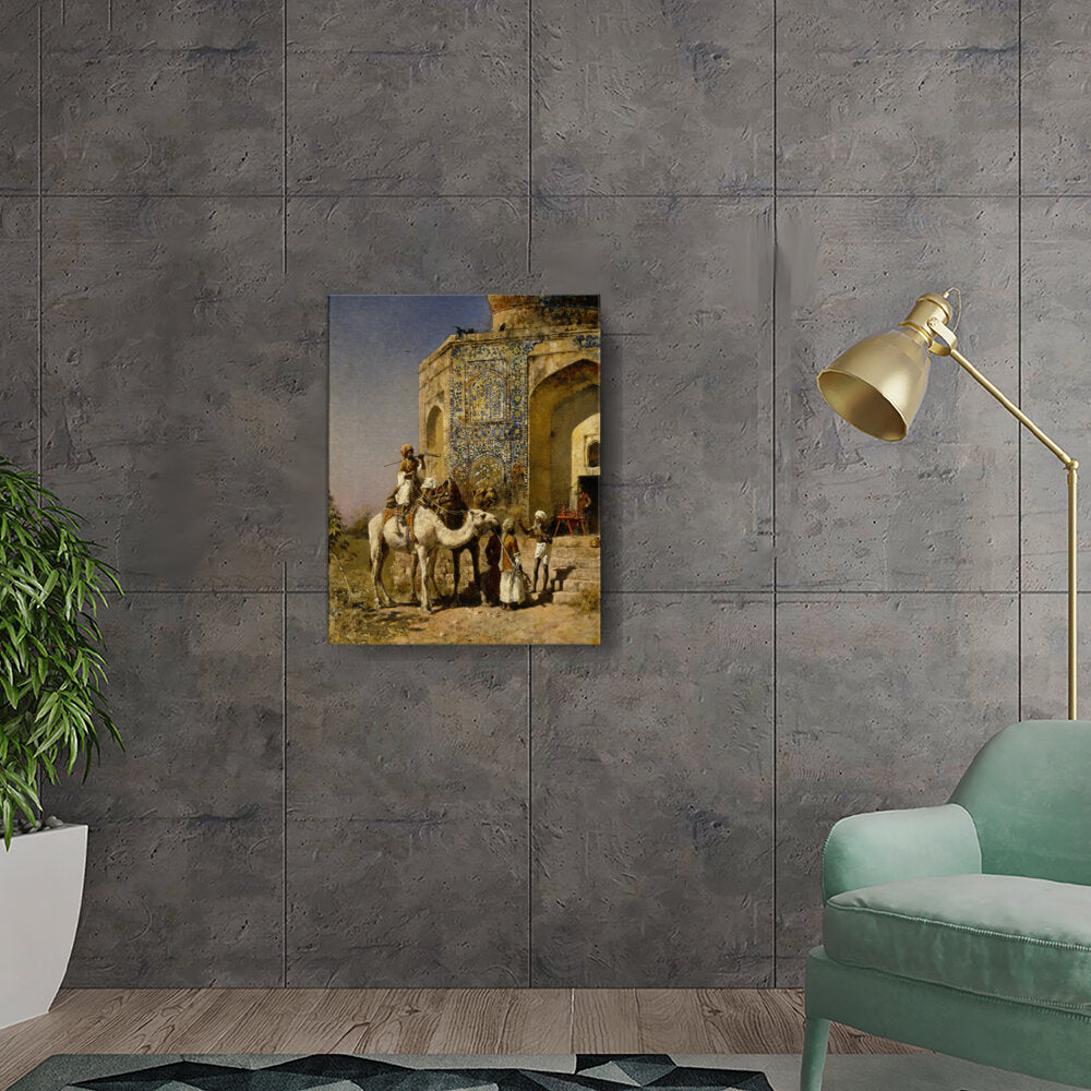 Camel Caravan At The Historical Site - Wall Canvas