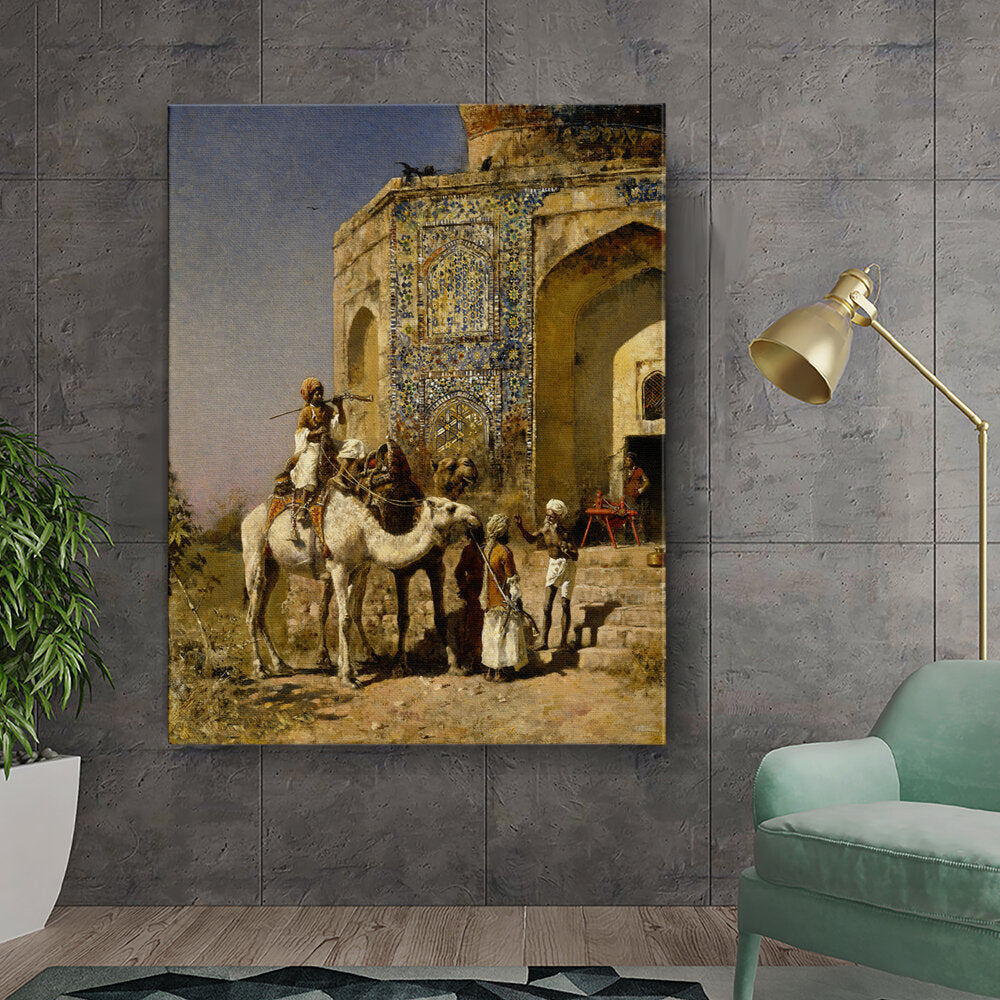 Kiran - Valipa - Camel Caravan At The Historical Site - Wall Canvas