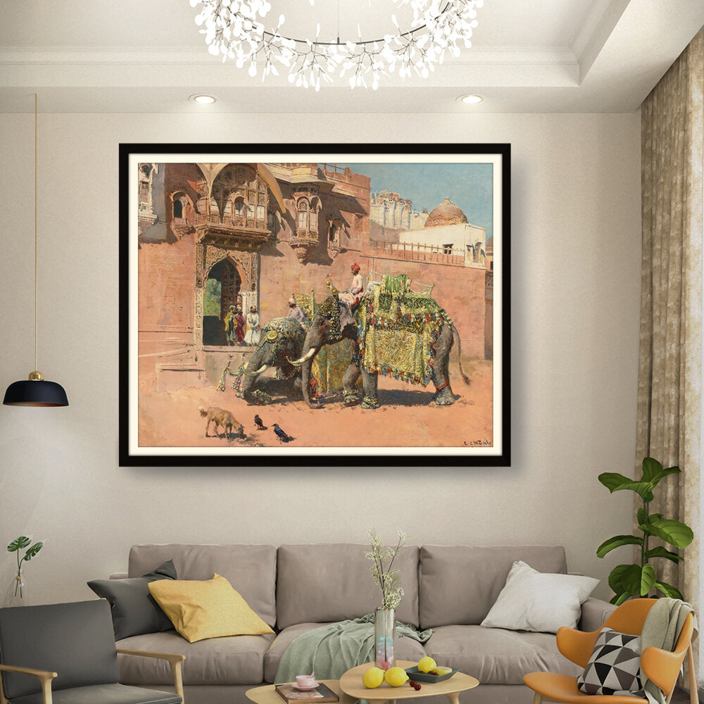 Kiran - Valipa - Majestic Elephants1 - Framed Wall Art