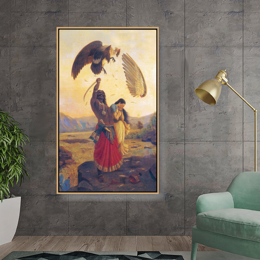 Kiran - Valipa - The Battle Of The Birds - Floating Framed Canvas
