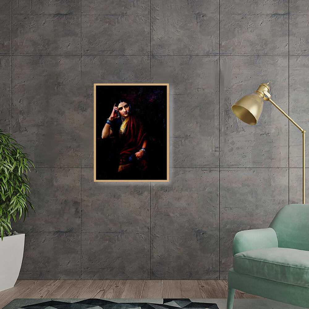 Pensive Beauty - Floating Framed Canvas