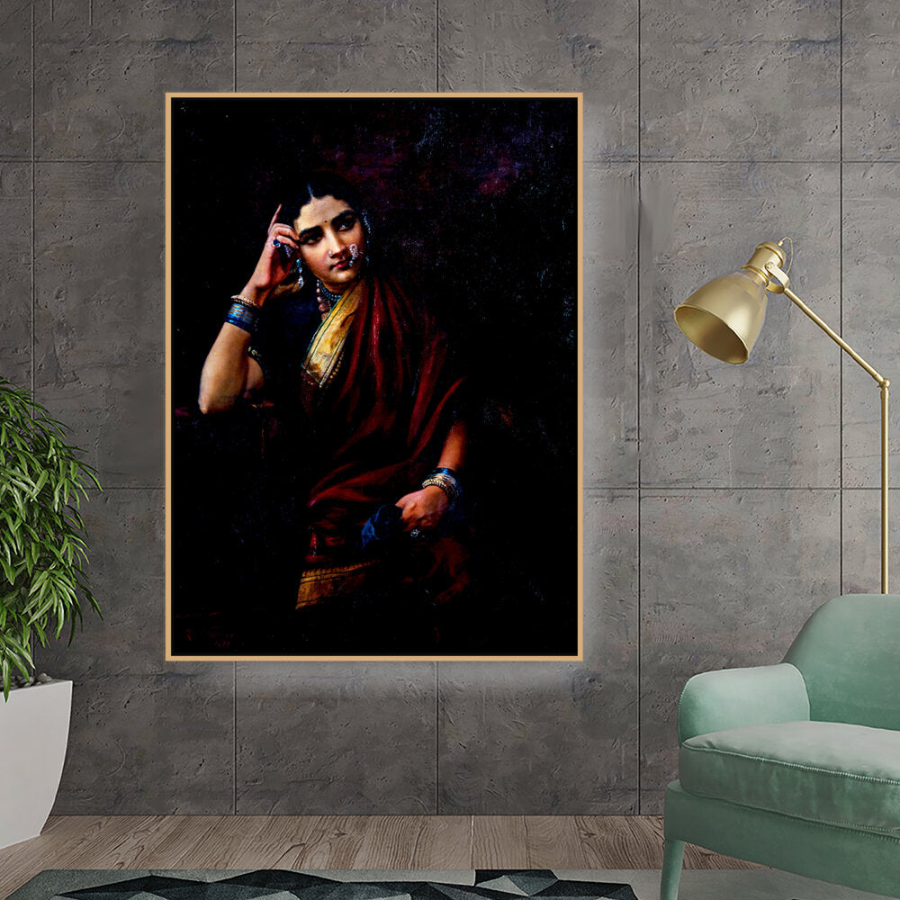 Kiran - Valipa - Pensive Beauty - Floating Framed Canvas
