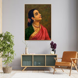 Elegant Woman In Traditional Attire - Floating Framed Canvas